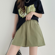 批发棉麻工装<b class='q'>短裤</b><b class='q'>女</b>夏薄款高腰a字显瘦休闲小个子宽松阔腿<b class='q'>运动</b>裤