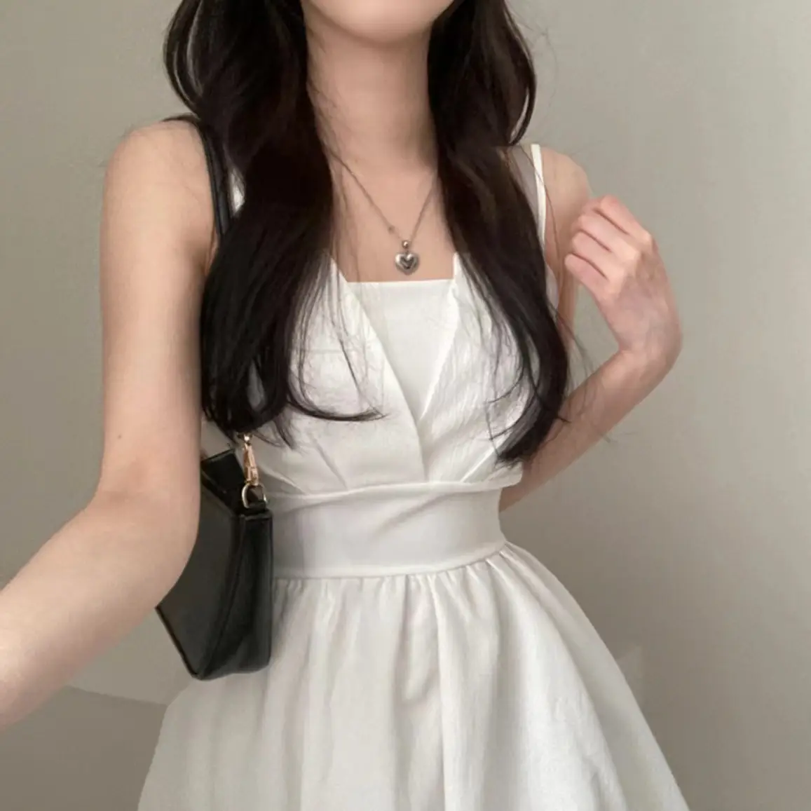 백리본 슬리브리스 원피스 상세 이미지 6