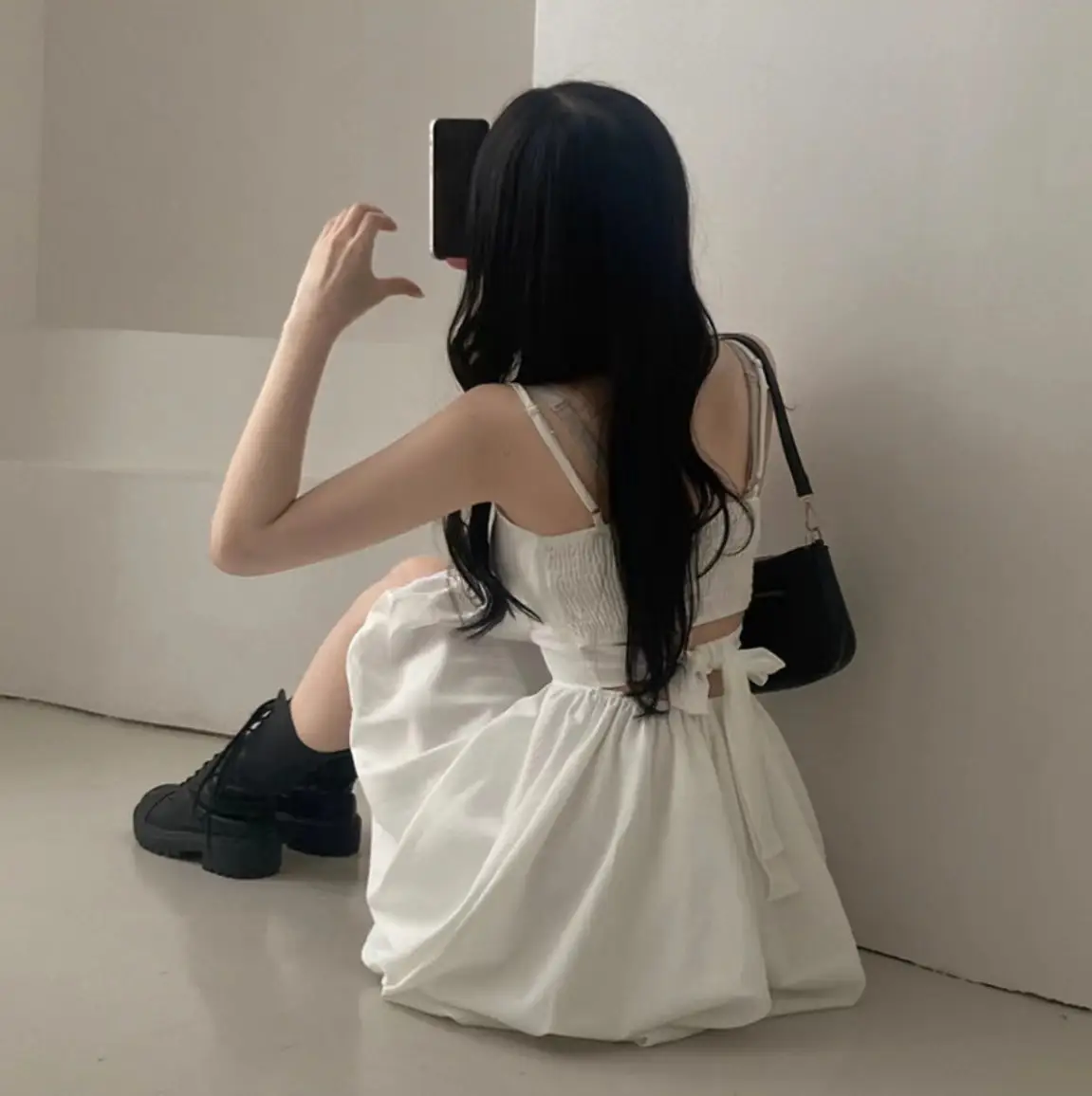 백리본 슬리브리스 원피스 상세 이미지 9