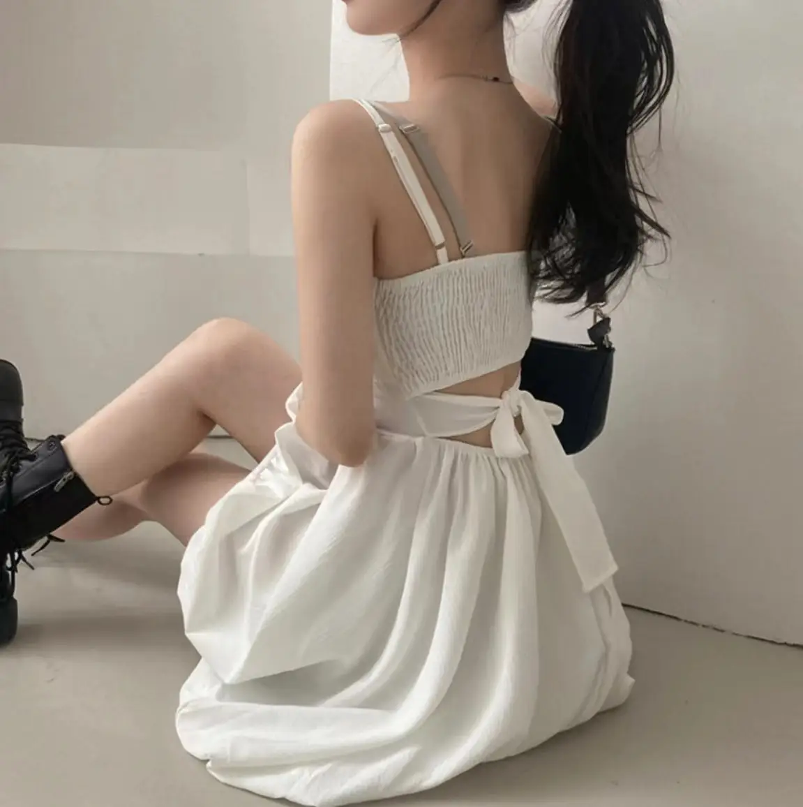 백리본 슬리브리스 원피스 상세 이미지 10