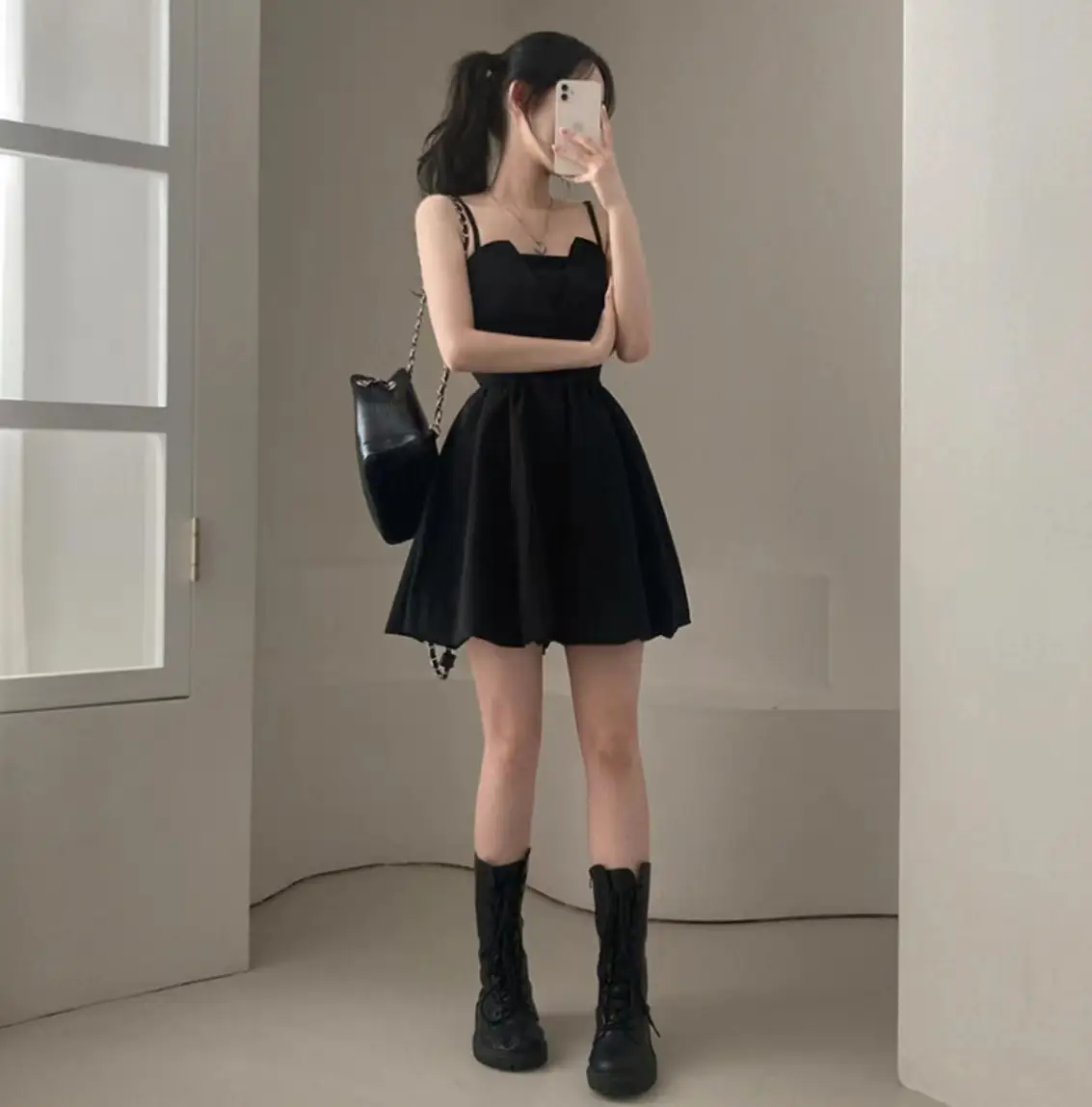 백리본 슬리브리스 원피스 상세 이미지 12