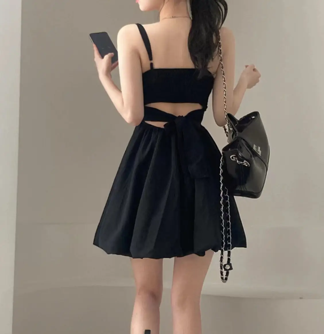 백리본 슬리브리스 원피스 상세 이미지 14