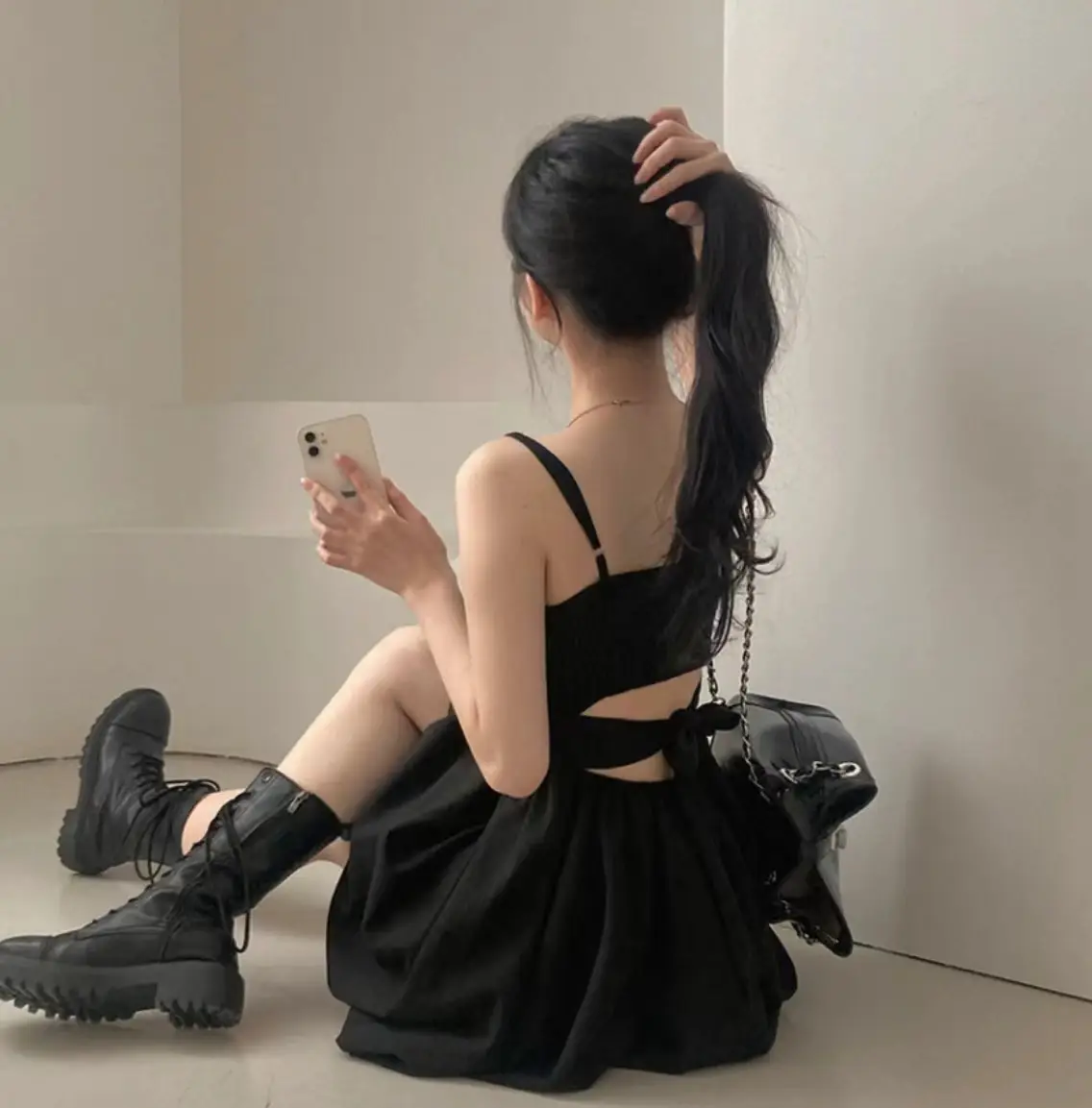 백리본 슬리브리스 원피스 상세 이미지 16