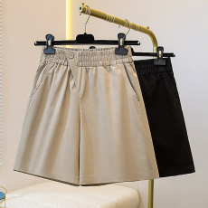 批发大码女装宽松西装阔腿短裤夏季胖妹妹高腰显瘦休闲五分裤直筒中裤