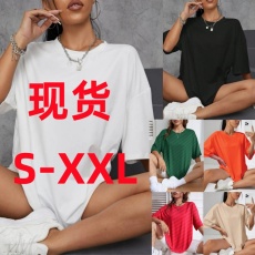 批发现货跨境女装亚马逊TEMU希音ebay速卖通<b class='q'>外贸</b>欧美<b class='q'>大码</b>爆款女装T恤