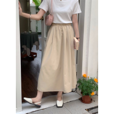 批发实拍 新款山本显瘦垂感A字裙慵懒风<b class='q'>百搭</b>半身大摆中长裙气质中长款