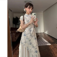 批发蕾英俊-清平调-夏季新款新中式假两件旗袍连衣裙-JF4636