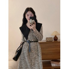 批发官图#捻丝乱麻法式小香风<b class='q'>连衣裙</b>秋新款裙子高级感显瘦长裙