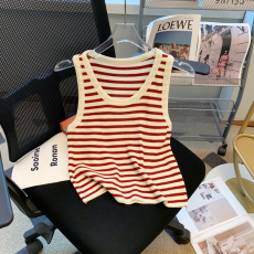 批发实拍条纹吊带小背心女夏季显瘦外穿内搭遮肉无袖针织<b class='q'>休闲</b>上衣