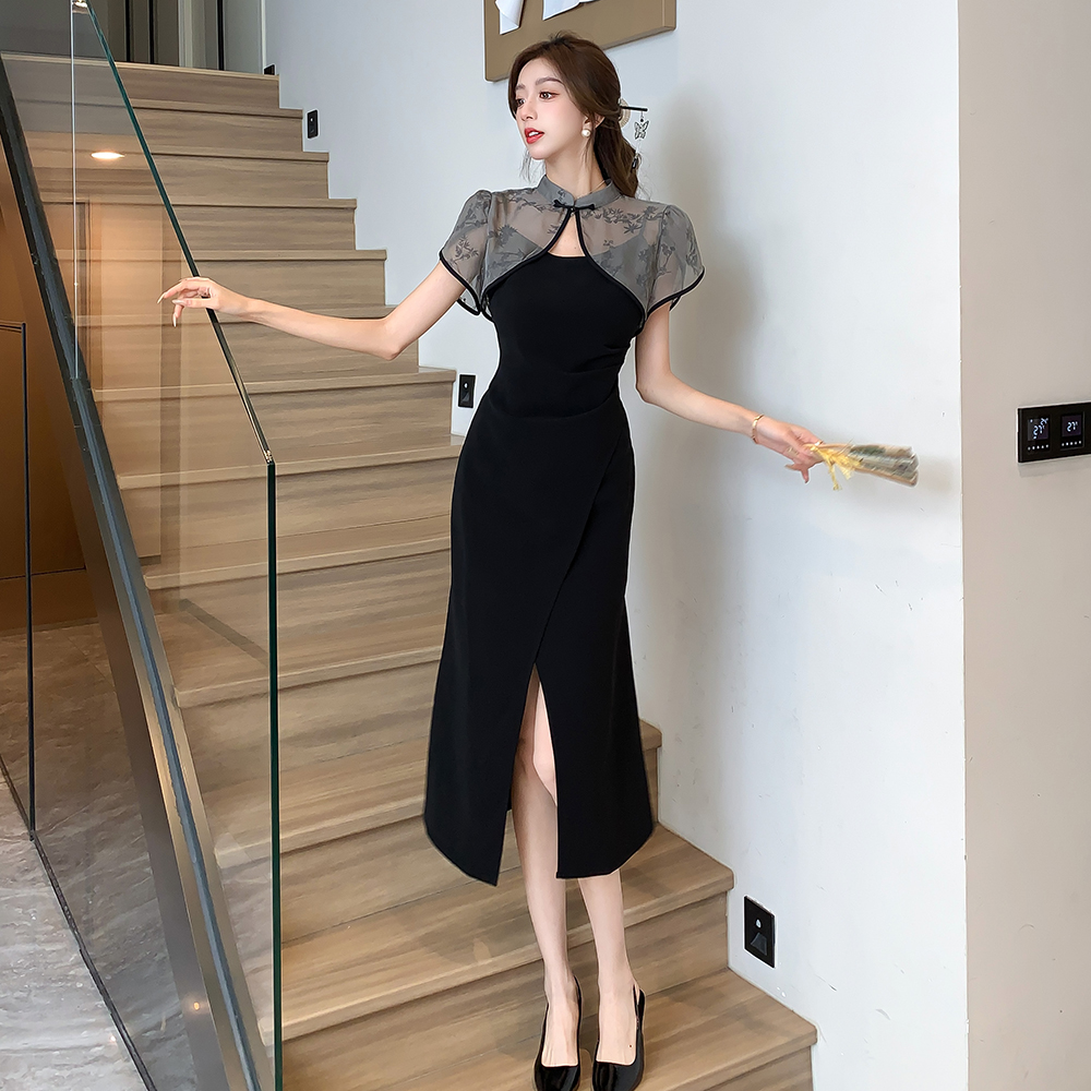 LN39365# 新中式国风优雅知性小女人衬衫+连衣裙套装 服裝批發女裝批發服飾貨源
