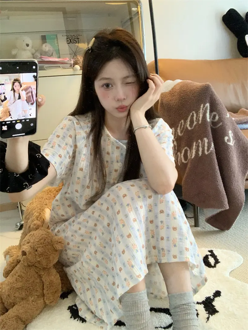 귀여운 소녀 스타일 홈웨어 세트 상세 이미지 2