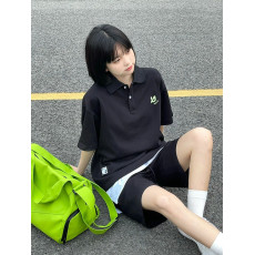批发韩系少女休闲运动服套装女夏季可爱减龄Polo衫短袖短裤两件套