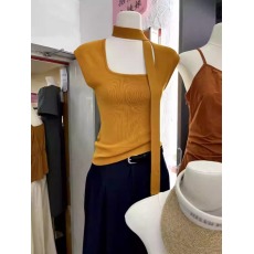 批发韩国东大门2026夏季新款时尚气质减龄修身方领短款针织衫上衣女潮