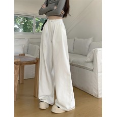 批发实拍<b class='q'>白</b>色阔腿牛仔裤女春夏2026新款高腰宽松垂感拖地小个子直筒裤