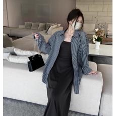 批发复古廓形<b class='q'>条纹</b><b class='q'>衬衫</b>外套女小个子春宽松显瘦<b class='q'>衬衣</b>