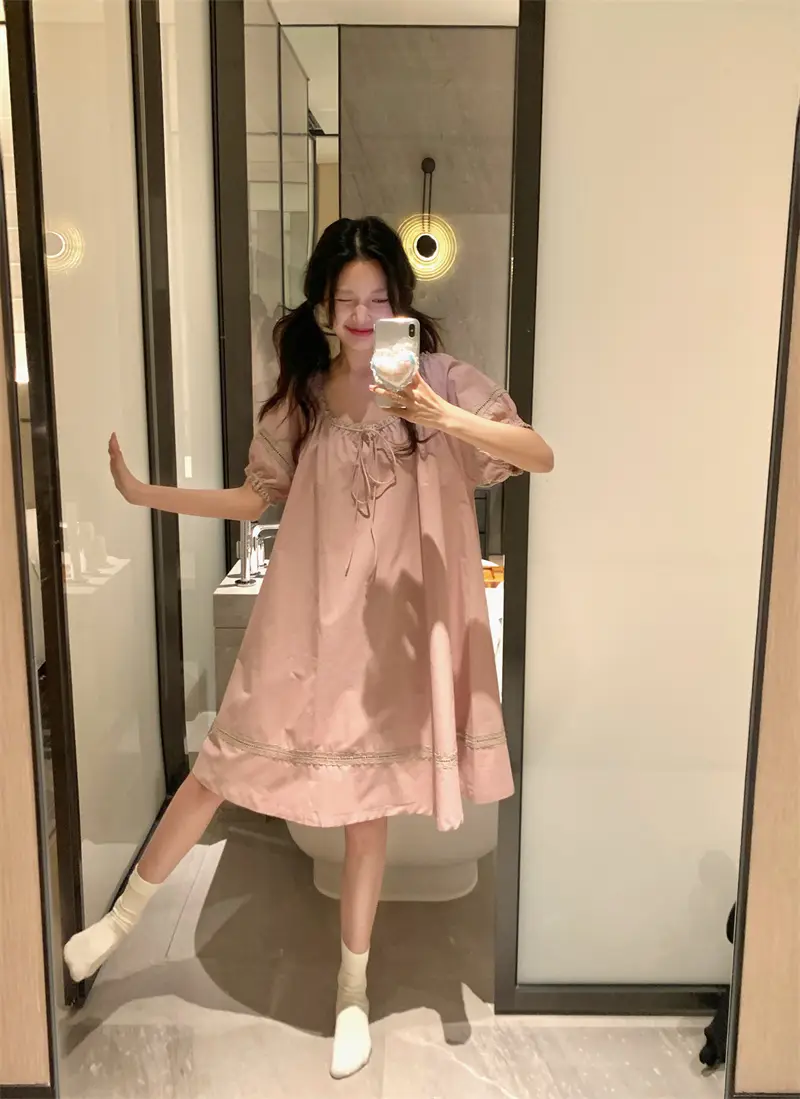 루즈핏 면 라운드넥 홈웨어 세트 상세 이미지 19