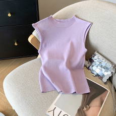 批发实拍 大货 2026夏季新款纯色百搭无袖T恤<b class='q'>打底</b>衫<b class='q'>上衣</b>冰丝针织衫女