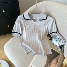 批发实拍 大货 2026夏季新款设计感短袖洋气上衣T恤小衫韩版针织衫女