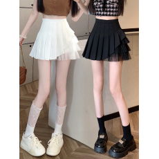 批发网纱款+安全裤+拉链百褶裙JK制服裙子a字半身裙<b class='q'>春</b>夏季短裙秋冬