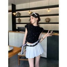 批发创峰精品豪华呢高腰半身裙<b class='q'>夏季</b>短裙裤辣妹百褶裙百搭显瘦A字裙潮