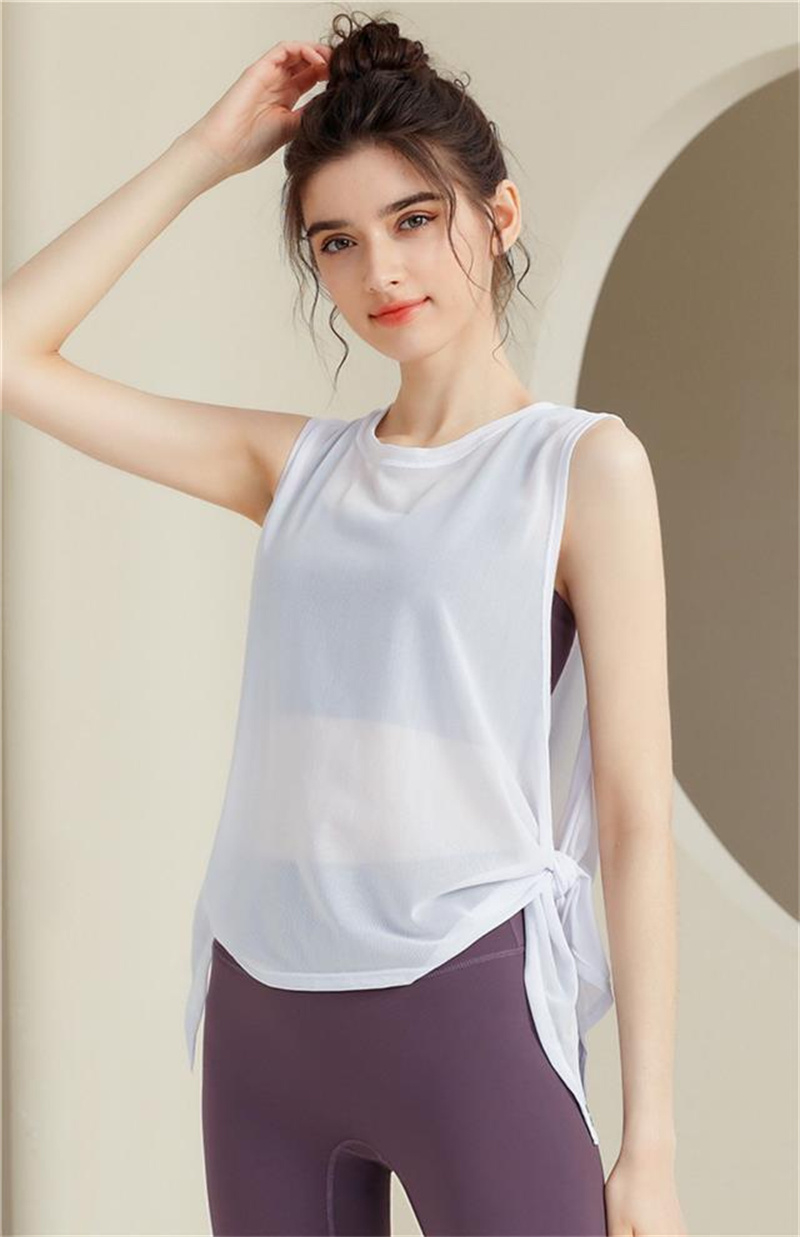 Exterior Perspective Sleeveless Sports Running Vest for Women's Summer Off Shoulder New Yoga Clothing Sunscreen Hoodie_voghion.com