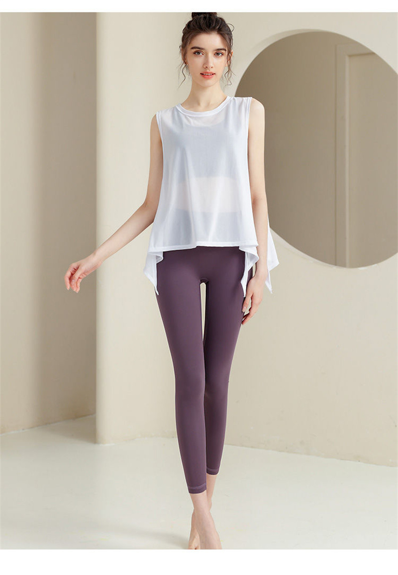 Exterior Perspective Sleeveless Sports Running Vest for Women's Summer Off Shoulder New Yoga Clothing Sunscreen Hoodie_voghion.com