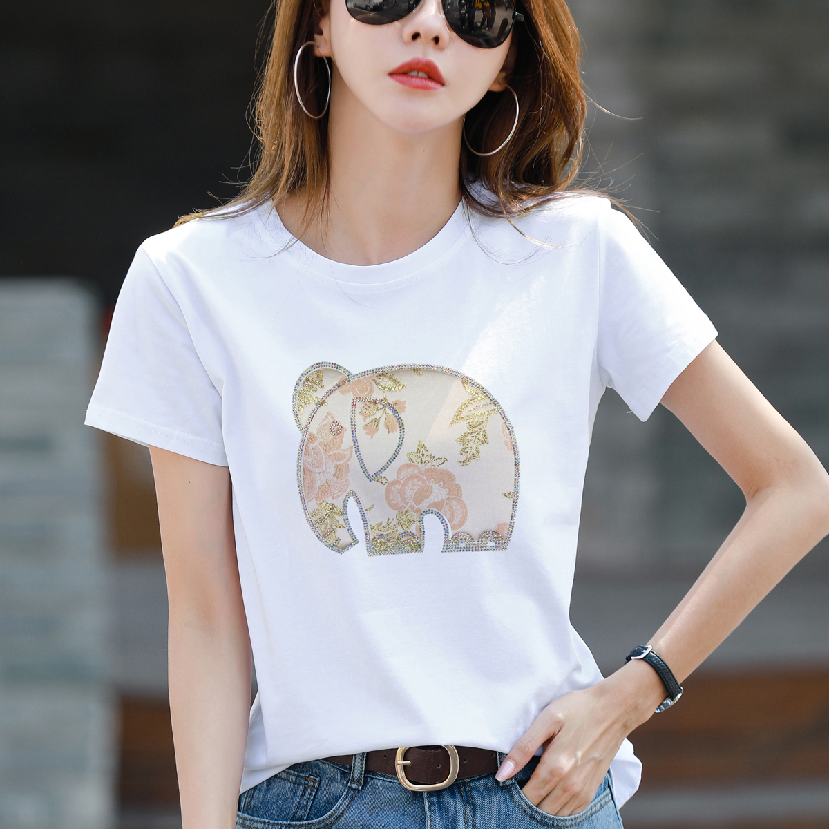 LN29769# 夏季新款女装韩版短袖t恤女休闲宽松品质半袖上衣打底衫潮