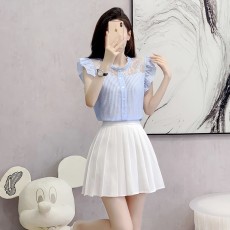 批发夏装搭配一整套小个子可盐可甜清纯甜美温柔风上衣裙子两件套装女