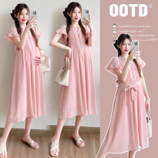 批发实拍现 2026夏装<b class='q'>新款</b>高级感甜美连衣裙宽松显瘦开扣哺乳<b class='q'>孕妇装</b>