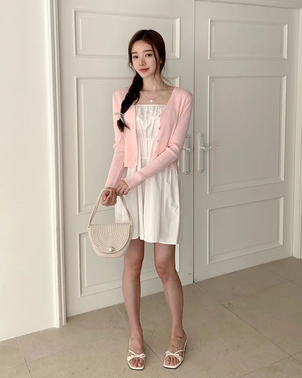여성용 루즈 핏 셔링 원피스 상세 이미지 8