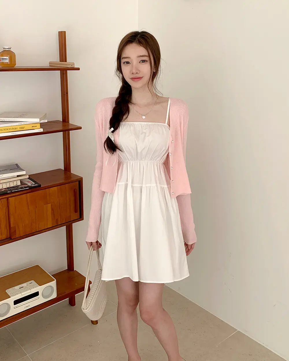 여성용 루즈 핏 셔링 원피스 상세 이미지 11