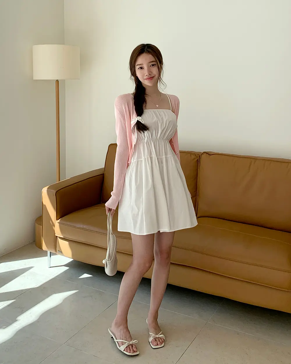 여성용 루즈 핏 셔링 원피스 상세 이미지 14