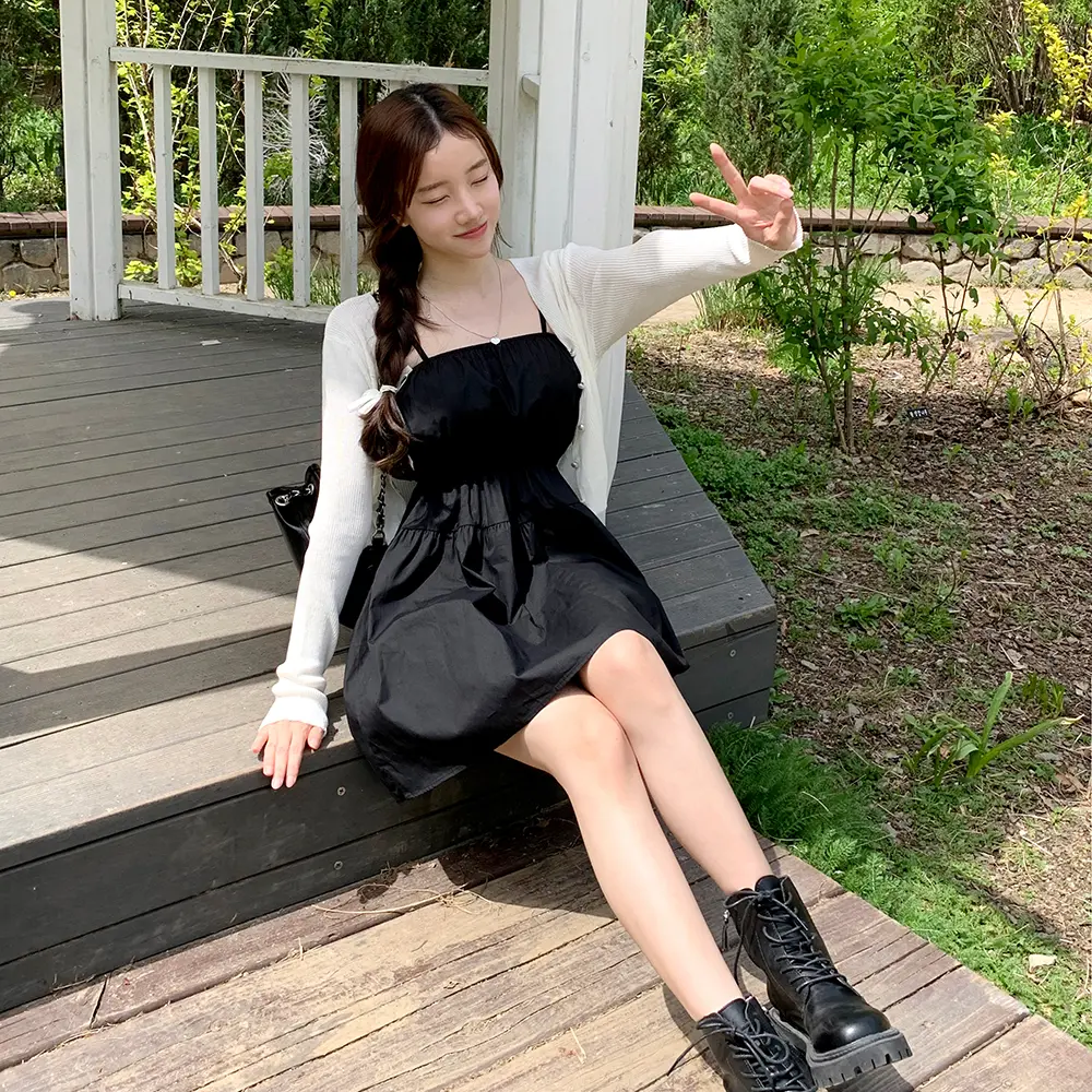 여성용 루즈 핏 셔링 원피스 상세 이미지 15