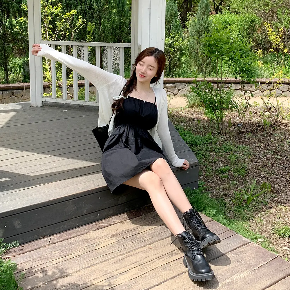 여성용 루즈 핏 셔링 원피스 상세 이미지 16