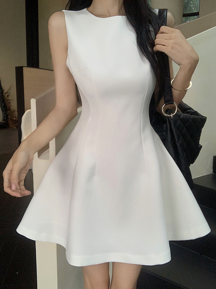 Real shot, real price, summer thin material suit skirt, temperament waist slimming dress