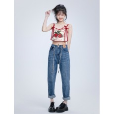 批发实价 樱桃印花辣妹吊带背心女夏季新款甜美<b class='q'>可爱</b>内搭外穿上衣