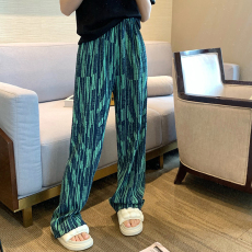 批发<b class='q'>外贸</b>原版<b class='q'>大码</b>女装扎染阔腿裤子女压褶风格新款条纹炸街休闲直筒裤