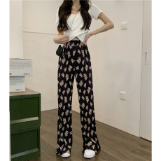 批发<b class='q'>外贸</b>原版<b class='q'>大码</b>女装小熊扎染休闲裤女宽松百搭新款压褶风格拖地长裤
