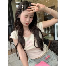 批发百合 已出货 纯棉 猫猫兔短款T恤女小清新<b class='q'>可爱</b>短袖上衣女