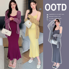 有货       实拍2026夏季新品         孕妇吊带连衣裙套装8258