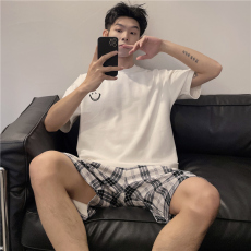 批发夏季新款睡衣女短袖仿棉高级感甜美可爱男士可外穿情侣家居服<b class='q'>套装</b>