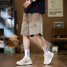 批发实拍2024夏季新款针织休闲短裤男潮流渐变印花<b class='q'>韩</b>版男士五分卫裤