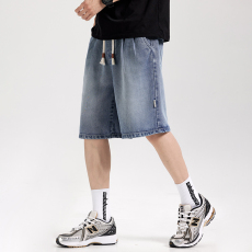批发实拍2025夏季新款冰感莱赛尔弹力牛仔短裤男宽松百搭<b class='q'>韩</b>版五分裤