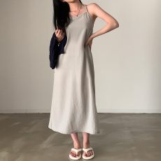 批发现货 夏季韩风简约纯色宽松大露背吊带