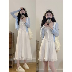 批发（断码<b class='q'>清仓</b>特价）实拍 套装防嗮衣开衫吊带<b class='q'>连衣裙</b>两件套大码女装