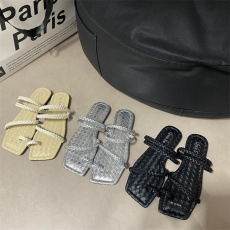 批发法式平底细带编织凉鞋仙女鞋子2024<b class='q'>夏</b>季交叉沙滩软底旅游罗马拖鞋