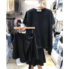 批发东大门2025夏季新款系带半身短裙+短袖T恤休闲运动两件套装女