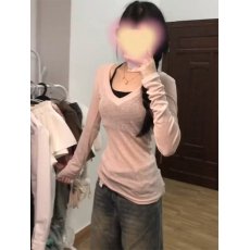 批发欣旺 官图 雪花天丝 V领薄款防晒罩衫夏季宽松长袖T恤绝美上衣ins