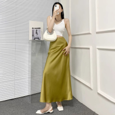 批发高个子加长醋酸缎面<b class='q'>半身</b>裙女夏季2025新款高腰<b class='q'>包臀</b>裙法式鱼尾裙子
