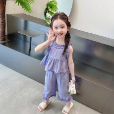 批发女童套装夏款小童洋气儿童装夏装2026新款网红宝宝炸街时髦两件套